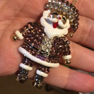 Purple Santa necklace/pin